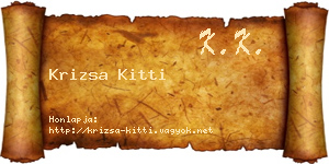 Krizsa Kitti névjegykártya